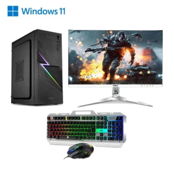 Prebuild PC Set | Intel Core i5 4th Gen| 8GB Ram | 256GB SSD | 2GB GT710 Graphics Card | 22 inch Curved LED Monitor | RGB Keyboard and Mouse  With 2 Year Warranty