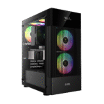 GAMDIAS AURA GC5 Mid Tower Gaming Case Display & App, ATX Tempered Glass PC Case ( Black )