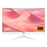 FRONTECH Ultima Series 24 Inch Curved LED Monitor (MON-0080) White and Silver