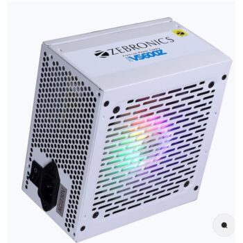 ZEBRONICS VS600Z 600W Premium Power Supply with Silent 120mm RGB Fan - White