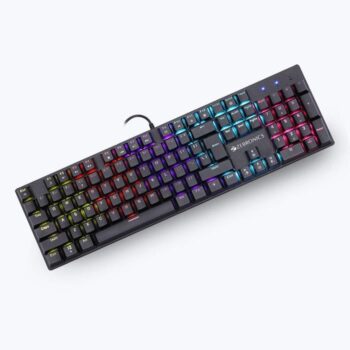Zebronics Zeb-Nitro Plus- (ZEB-K4001M) Full Size Mechanical Keyboard with 104 Keys/ 12 Backlight LED Modes/ 3 Levels of Brightness/ Bottom Rubber Grip - Black