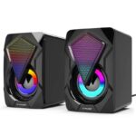 LAPCARE LUS-003 6W USB 2.0 with LED Light Gaming Laptop/Desktop Speaker (Black)