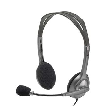 Logitech H110 Wired On Ear Headphones With Mic - Black