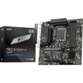 MSI PRO B760M-A WiFi ProSeries Motherboard (Supports 14th/13th/12th Gen Intel Processors, LGA 1700, DDR5)