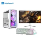 Prebuild Full Set PC | AMD Ryzen 5 4600g | 8GB DDR4 Ram | AMD Radeon Vega 8 Graphics | 256GB Nvme SSD | 450W Power Supply Tower PC | 24 Curved LED | Gaming Keyboard Mouse