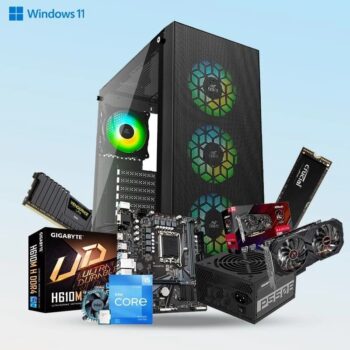 Trading PC Build 4 Display Support |Intel Core i5 12400F | 16GB Ram | 500GB SSD | RX570 8GB Graphics Card |1700 Socket Prebuild CPU Tower Assembled